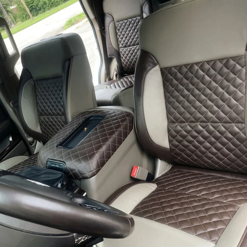 Quilted truck seat upholstery