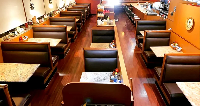 Reupholstered restaurant booth seating
