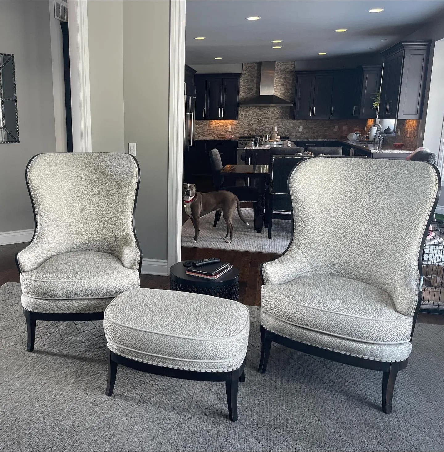 Wingback Chairs & Ottoman – Residential Furniture project